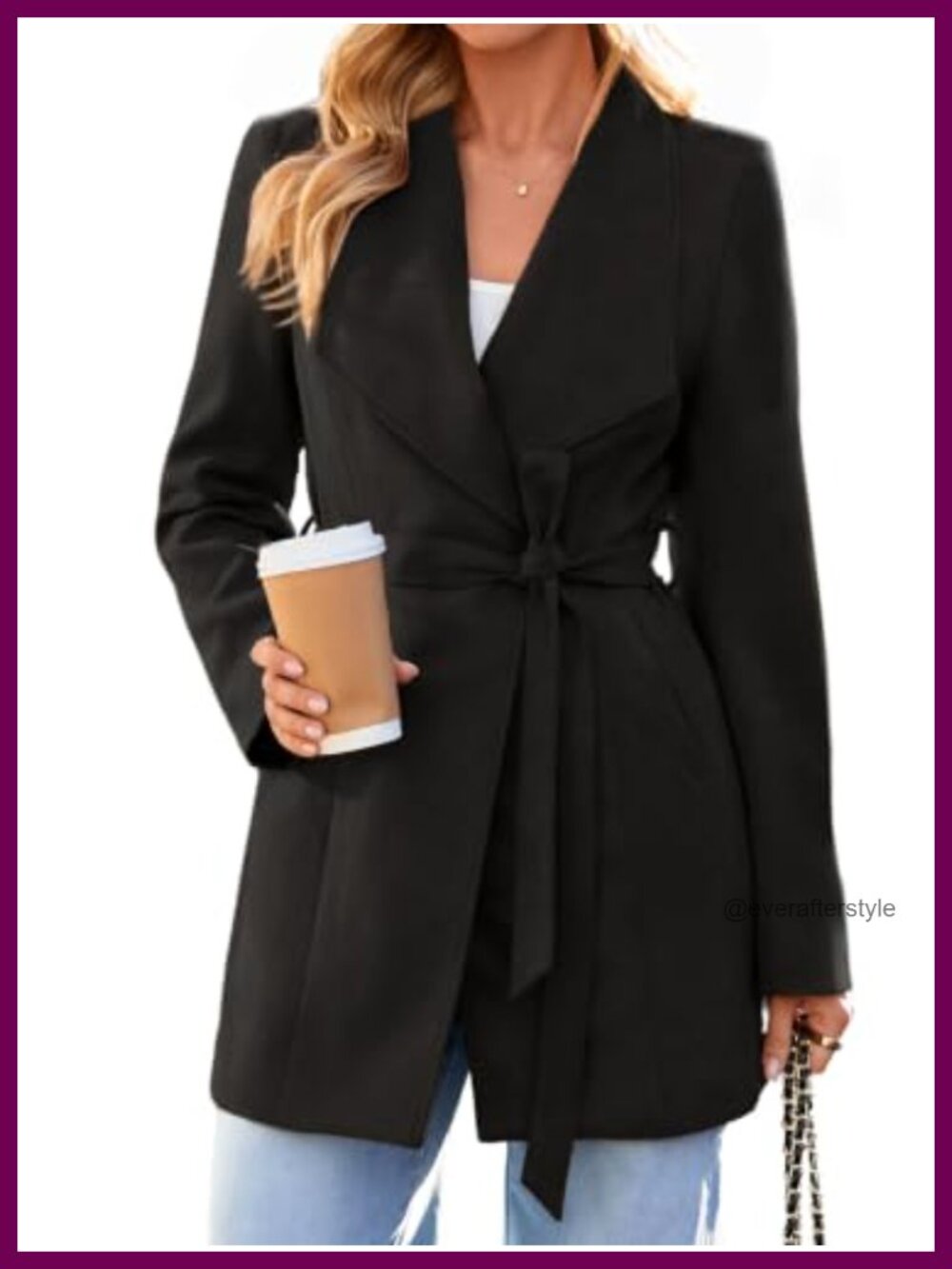 Faux Suede Trench Coat Open Front Tie Waist Casual Fall Outwear